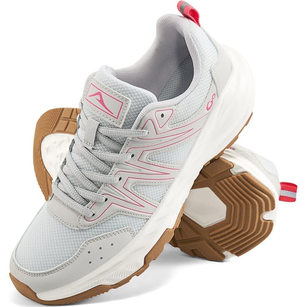 Women's Grey Comfortable Breathable Non Slip Workout Casual Athletic Sneakers
